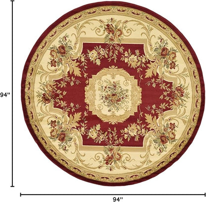 Unique Loom Versailles Collection Traditional Classic Floral Motif Area Rug (8' 0 x 8' 0 Round, Burgundy/ Ivory)