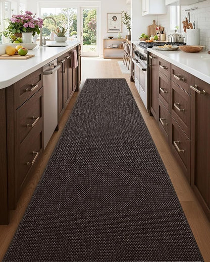 Color&Geometry Door Mat 3'x8' Runner Rug with Rubber Backing, Non Slip Washable Hallway Rug, Carpet Runners for Hallway Living Room Bedroom, Brown (Rolled-up NO Creases)