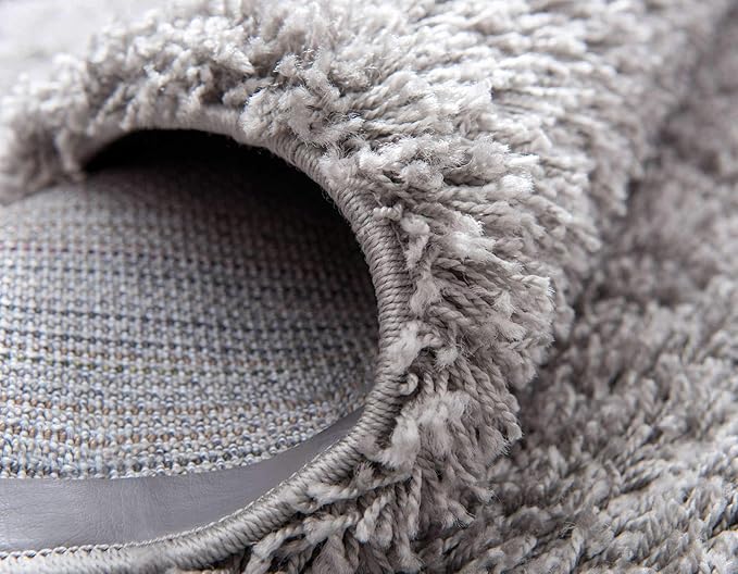 Unique Loom Solid Shag Collection Area Rug (3' 3" x 5' 3" Rectangle, Cloud Gray)