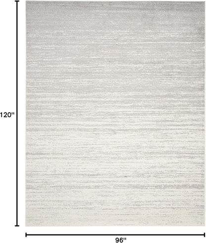 SAFAVIEH Area Rug 8x10 - Adirondack Collection - Large - Ivory & Silver, Modern Ombre Design, Non Shedding & Easy to Clean, Ideal for Living Room, Bedroom, Office, Dining Space (ADR113B)