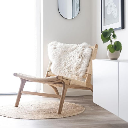 Sheepskin Long Hair 2x3 ft | Bedside Rugs for bedrooms, Sofa, Chair or The Dining Table | Each Sheepskin Rug is Unique and Created by Nature | Small Fluffy Rug in Color Beige