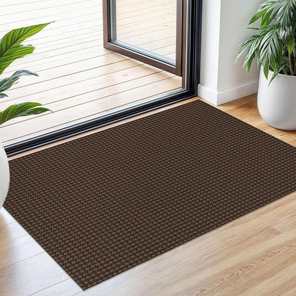 Small Braided Rugs 2x3 Ft Area Rugs for Entryway Boho Washable Rug Non Slip Rubber Backed Throw Rugs Cotton Woven Door Mat Indoor Entrance Front Door Rugs for Foyer Kitchen, Brown