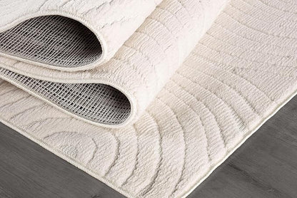 Beverly Rug Micro Loop Area Rug Light Gray 5x7 Geometric Modern Luxury Circular Durable Soft Indoor Rugs for Living Dining Room Office Stain Resistant Non Shedding Casual Indoor Carpet 5 x 7