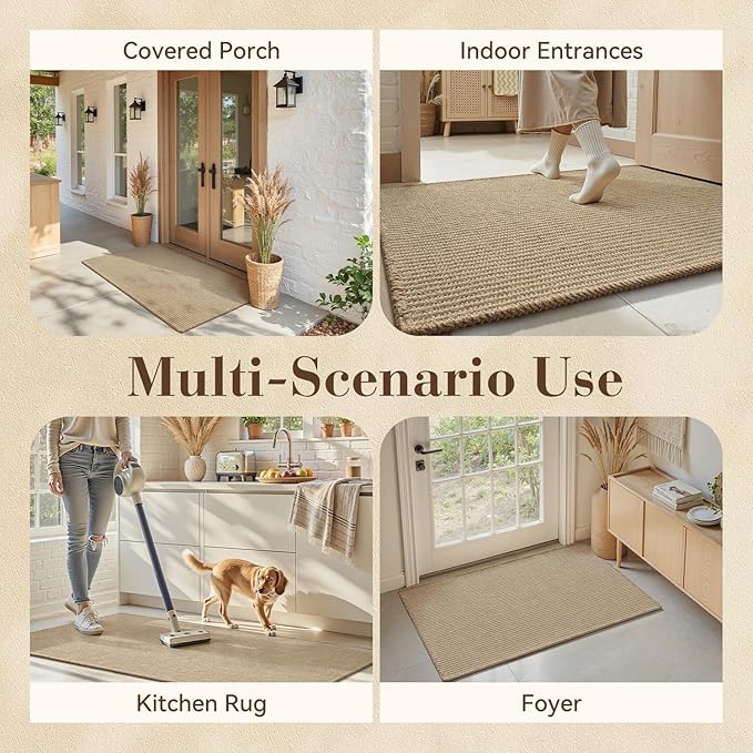 Jute Front Door Mat Indoor Entrance Indoor Door Mat Rugs for Entryway Entry Entrance Mats Inside Doormat Welcome Mats Boho 17"x42"