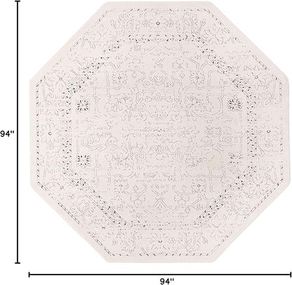 Unique Loom Isabella Collection Area Rug - Adjani (7' 10" Octagon, White/ Blue)