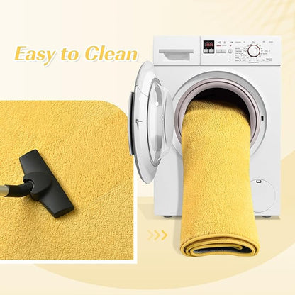 Large Area Rugs for Living Room Bedroom, 6x9 Feet Yellow Rug, Minimalist Modern Shag Rug, Soft Thick Comfy Memory Foam Indoor Carpet, Non-Slip Washable Rug for Boys Girls Dorm Nursery Room Home Decor