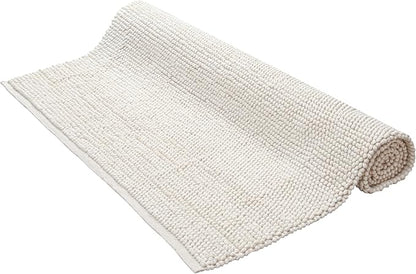 Savi Home Handwoven Wool Cotton Blend Area Rug 4x6', Textured Popcorn Braided Ivory Rug, Soft Thick Farmhouse Contemporary Living Room Carpet, Neutral Modern Decorative Floor Rug