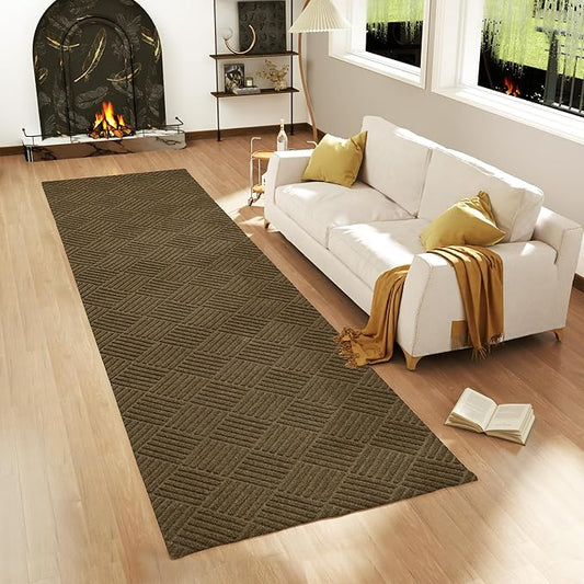 jxgzyy Runner Rug 2'11" x 9'10", Commercial Front Door Mat, Heavy Duty Indoor Outdoor Doormat, Outdoor Mats for Entrance, Non-Slip Entry Mat for High Traffic Area
