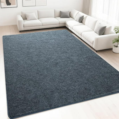 HQAYW 5x7 Area Rugs for Living Room Bedroom, Modern Thickened Memory Foam Soft Rug, Indoor Low Pile Minimalist Washable Non Slip Carpets for Kids Girls Boys Nursery Dorm Home Decor, Navy Blue