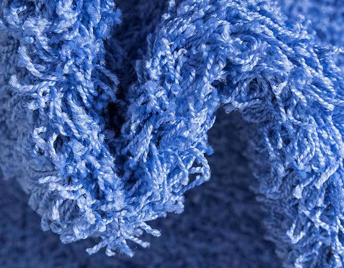 Unique Loom Solid Shag Collection Area Rug (5' 1" x 8' Rectangle, Periwinkle Blue)