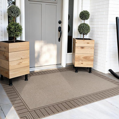 OJIA Easy Jute Entryway Rug 3x5 Washable Rugs for Kitchen, Farmhouse Outdoor Patio Rug Living Room Carpet, Modern Non-Slip Front Door Mat Indoor Entrance Entry Rug for Porch Office Decor