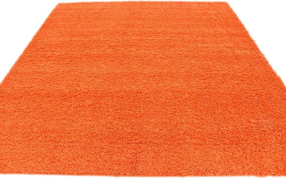 Unique Loom Solid Shag Collection Area Rug (8' Square, Tiger Orange)