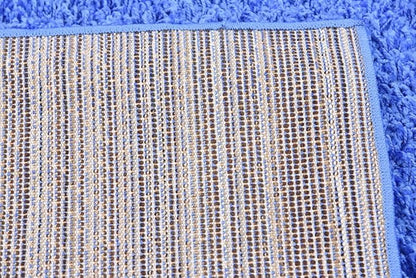 Unique Loom Solid Shag Collection Area Rug (9' x 12' 2" Rectangle, Periwinkle Blue)
