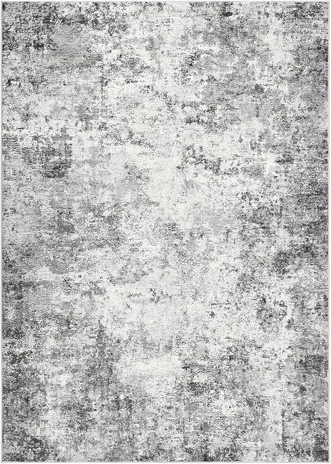 6x9 Area Rug Living Room Rugs - Washable Neutral Modern Abstract Soft Thin Rug Indoor Floor No Slip Rug Carpet for Bedroom Under Dining Table Home Office Decor - Grey