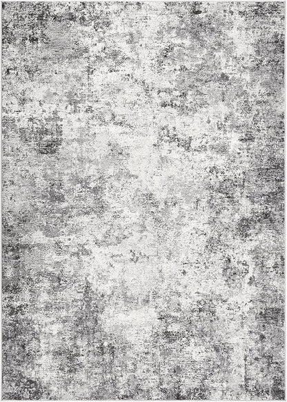 10x12 Area Rug Living Room Rugs - Washable Neutral Modern Abstract Soft Thin Large Rug Indoor Floor No Slip Rug Carpet for Bedroom Under Dining Table Home Office Decor - Grey