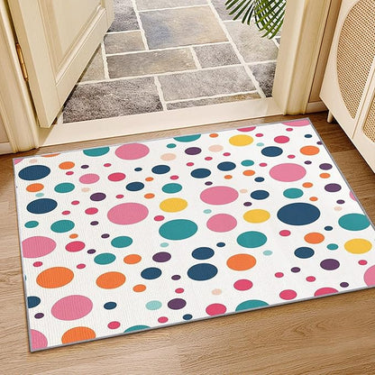 Polka Dots Rugs for Kids Room - 5x7 Area Rugs, Polka Dot Rug, Colorful Dots Rug for Living Room, Multicolor Geometric Washable Bedroom Carpet, Kids Nursery Playroom Home Decor & Gifts