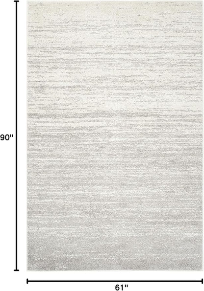 SAFAVIEH Adirondack Collection Area Rug - 5'1" x 7'6", Ivory & Silver, Modern Ombre Design, Non Shedding & Easy to Clean, Ideal for Living Room, Bedroom, Office, Dining Space (ADR113B)