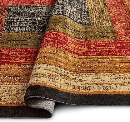Home Dynamix Royalty Vega Contemporary Geometric Area Rug, Black/Brown, 7'8"x10'4"