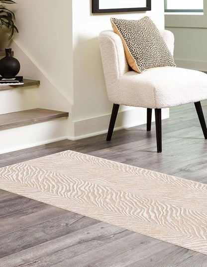 Unique Loom Finsbury Collection Area Rug - Meghan (2' 7" x 12' 2" Runner, Ivory Beige)