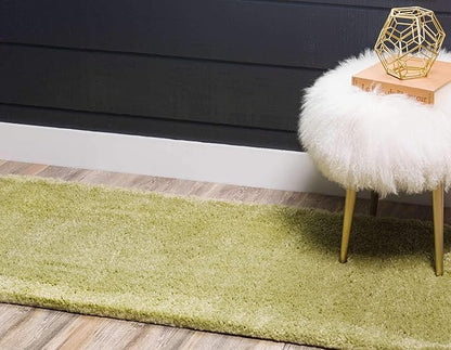 Unique Loom Solo Collection Area Rug - Calabasas (2' 2" x 13' Runner, Light Green)