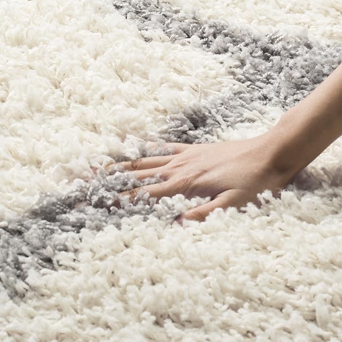 SAFAVIEH Dallas Shag Collection Area Rug - 10' x 14', Ivory & Grey, Trellis Design, Non-Shedding & Easy Care, 1.5-inch Thick Ideal for High Traffic Areas in Living Room, Bedroom (SGD257F)