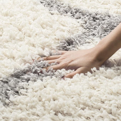 SAFAVIEH Dallas Shag Collection Area Rug - 10' x 14', Ivory & Grey, Trellis Design, Non-Shedding & Easy Care, 1.5-inch Thick Ideal for High Traffic Areas in Living Room, Bedroom (SGD257F)