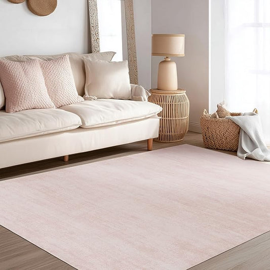 Abstract Pink Area Rugs 5x8 for Living Room,Washable Non Slip Rug for Bedroom Kids Room