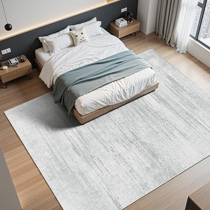 VEVOR 10 x 14 ft Area Rug Large Washable Rug Non-Slip and Tear-Resistant Soft Carpet Pet & Child Friendly Modern Area Rugs Indoor Mat for Bedroom Office Living Room Kids Room Entryway Gray
