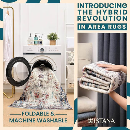 Istana Large Rug 9x12 - Multi Colors Living Room Rug Colorful - 12x9 Area Rug - Stain Resistant 12x9 Rugs for Living Room - Eco-Friendly Natural Fiber Rugs 9x12 - Large Boho Area Rug