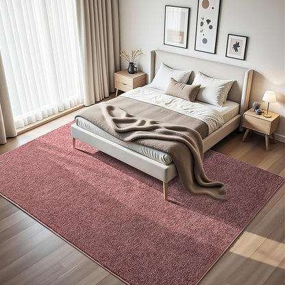 HQAYW 6x9 Large Area Rugs for Living Room Bedroom, Modern Thickened Memory Foam Soft Rug, Low Pile Minimalist Washable Non Slip Carpets for Kids Girls Boys Nursery Dorm Home Decor, Dark Red