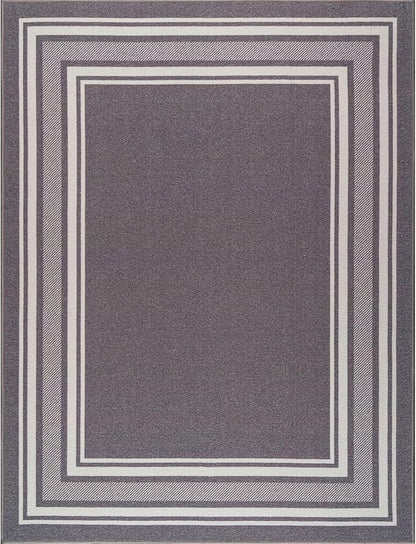 Beverly Rug Non Slip Area Rugs 3x5 Modern Bordered Non Skid Rubber Backing Soft Area Rug for Living Dining Room Easy to Clean Non Shedding Kitchen Bedroom Indoor Carpet 3 x 5 Gray