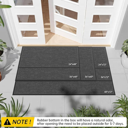 Durable Front Door Mat, 60" x 36" Heavy Duty Indoor Outdoor Doormat for Entryway, Non-Slip Rubber Backing, Stain and Fade Resistant Commercial Floor Mat for Home Office Entry