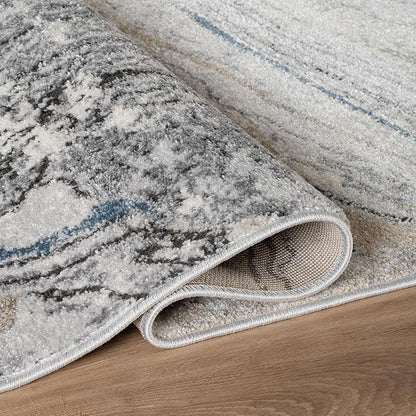 Rugshop Marble Swirl Distressed Gray Area Rug 4' x 6' Great for Small Living Rooms, Offices, or Under Coffee Tables