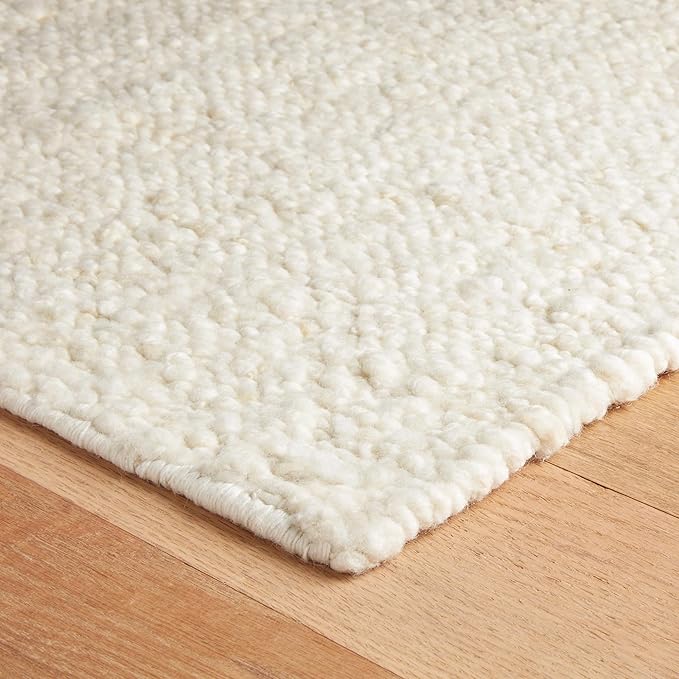 Dash & Albert Holmstead Ivory Handwoven Wool Rug, 2 X 3 Feet, Ivory Solid Pattern - Premium Luxury Hotel Quality Soft Breathable Hypoallergenic Machine Washable Easy Care All Season Comfortable