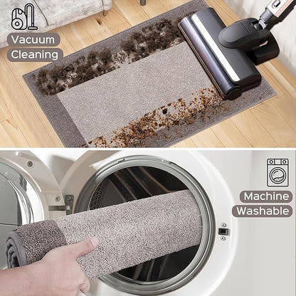 Washable Area Rug 34" x 60", Non Slip Kitchen Rug for Floor, Absorbent Entrance Runner Rug for Bedroom, Living Room, (Roll Packing)