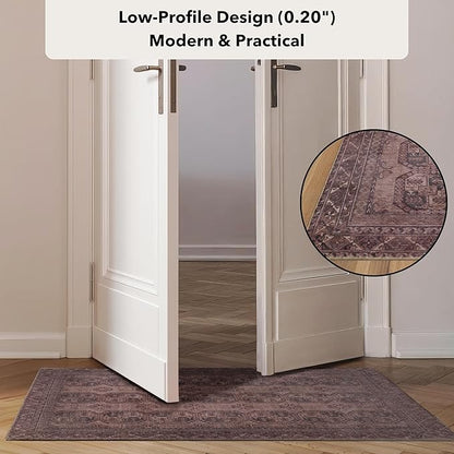 Kuden 2x3 Small Rug, Machine Washable, Non-Slip Backing, Vintage Style, Soft, Low Pile, Area Rugs for Entryway Kitchen Indoor Entrance