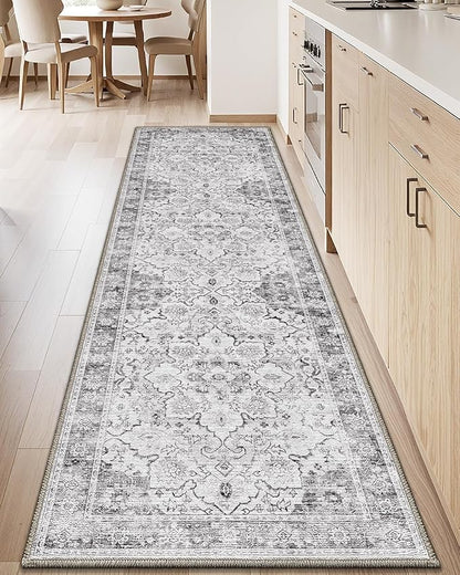 LUMI Washable Kitchen Rug 2x6 for Floor, Non Slip Runner Rugs with Rubber Backing, Low Pile Comfort Area Carpet for Standing, Living Room, Entryway, Laundry, Hallways