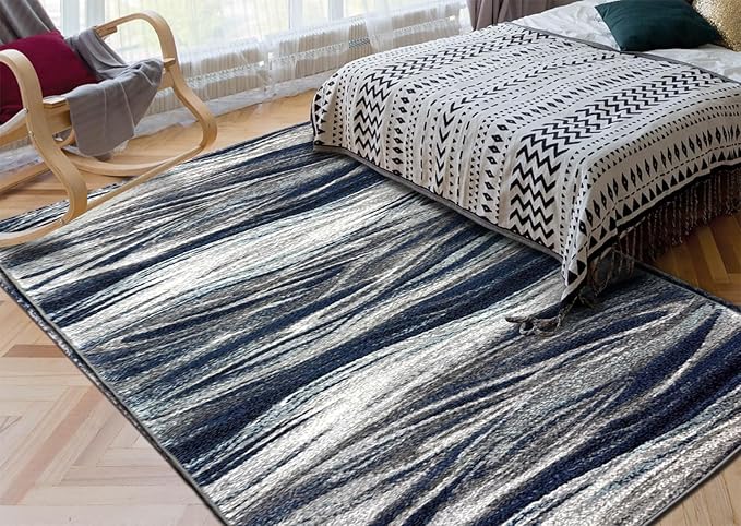 Keen Home Design Area Rugs - 8x10 Non-Shedding, Abstract Rugs for Kitchen, Living Room, Bedroom, Dining Room, Entryway - Size: 7'3" x 10'2", Multi