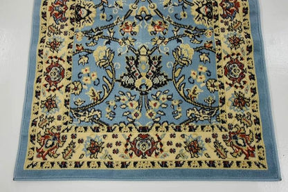 Unique Loom Sialk Hill Collection Area Rug - Washington (2' 11" x 16' 5" Runner Light Blue/Navy Blue)