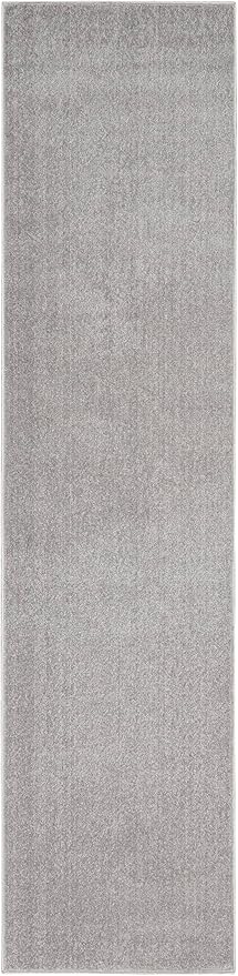 Nourison Home Nourison Essentials Silver Grey 2'2" x 14' Area Rug - Easy Clean, Non Shedding, Bed Room, Living Room, Dining Room, Kitchen (14' Runner)