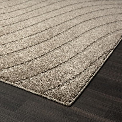 LUXE WEAVERS Modern Geometric Wave Taupe 6x9 Area Rug
