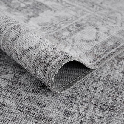 Bloom Rugs Washable 9' x 12' Rug - Ivory/Silver Gray Traditional Area Rug for Living Room, Bedroom, Dining Room, and Kitchen - Exact Size: 9' x 12'