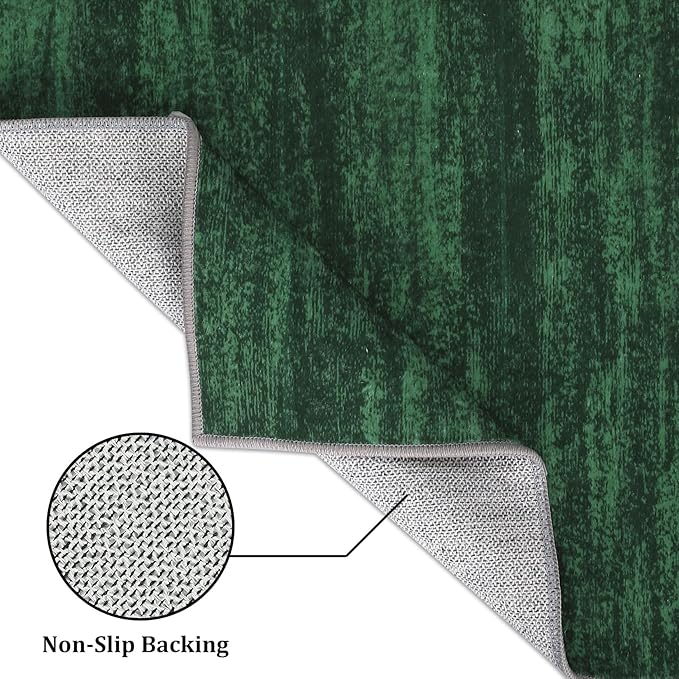 RUGSREAL 5x7 Living Room Area Rugs Modern Solid Color Area Rug Non-Slip Floor Carpet Indoor Washable Dining Room Contemporary Area Rug for Bedroom Kitchen Home Office, Dark Green