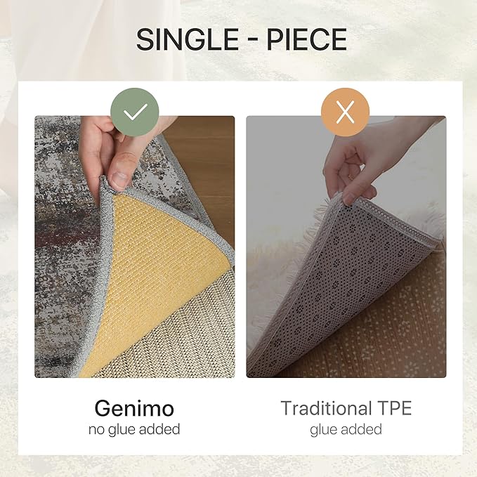 GENIMO No Crease Non Slip 6x9 Area Rugs for Living Room, Craft Woven Modern Abstract Rug, Soft Floor Carpet, Single-Piece Rugs for Bedroom, Dining Room, Office, Dark Gray Brown