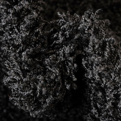 Unique Loom Solid Shag Collection Area Rug (7' 1" Round, Jet Black)