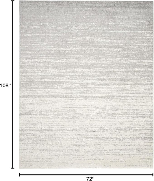 SAFAVIEH Area Rug 6x9 - Adirondack Collection - Ivory & Silver, Modern Ombre Design, Non Shedding & Easy to Clean, Ideal for Living Room, Bedroom, Office, Dining Space (ADR113B)