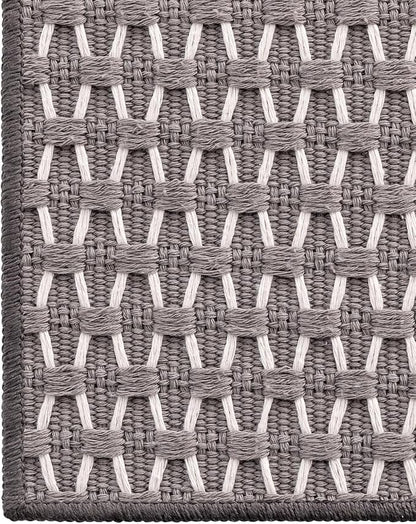 LUMI Indoor Area Rugs, Non-Slip Low Profile Checkered Inside Rug, Comfort Weave Grid Pattern Floor Rug, 4'x6'