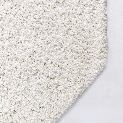 Unique Loom Solid Shag Collection Area Rug (8' Octagon, Snow White)