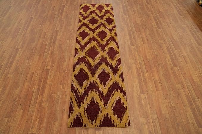 Modern Collection 9' 8'' X 2' 8'' Runner Rug Rug, All-Over 100% Wool Carpet for Home Décor, Foyer and Hallway