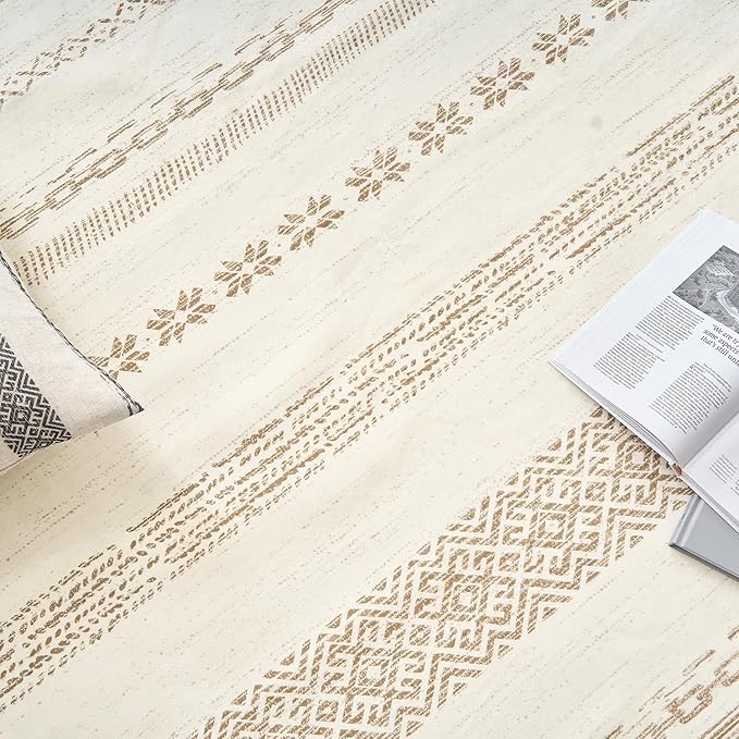 jinchan Moroccan Boho Runner Rug 2x5 - Machine Washable Non-Slip Low-Pile Soft Bohemian Runner Rug for Entryway Hallway Kitchen Bedroom Laundry Room (2‘x5', Beige)